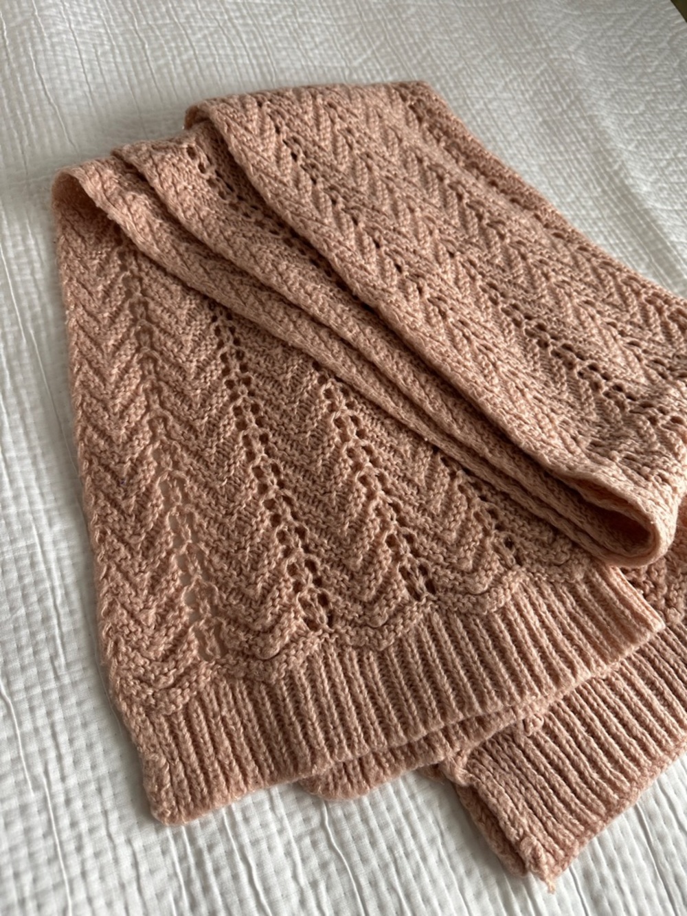 Long Soft Knit Scarf in Dusty Rose